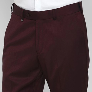 Men British Style Business <b>Suit</b> Wool Polyester Blend Maroon Single Breasted Notched Collar Anti-Wrinkle Regular Fit - Product Image 5