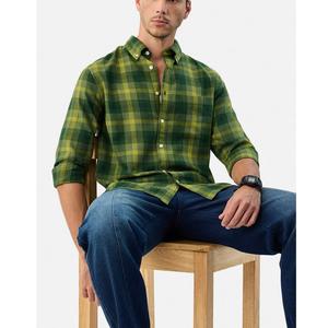 Chemise de travail de haute qualité pour homme, chemise à boutons à manches longues, imprimée, à carreaux, personnalisée, fournisseur du Bangladesh - Product Image 1
