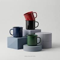 Mug à café rétro en émail, tasse en métal vintage mouchetée, durable, pour pique-nique en plein air, randonnée, maison, voyage, 12 oz, personnalisable