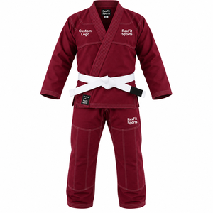 Uniforme de Grappling Brasileño Personalizado con Parche de Marca y Chaqueta Envolvente, Pantalones con Cordón para Artistas Marciales Adultos - Product Image 1
