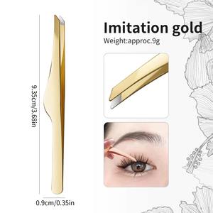 Pinzas de Acero Inoxidable para Cejas, Pinzas Curvas para Cejas y Pestañas, Pinzas Anguladas, Herramientas para Pestañas Postizas, Eliminan los Pelo Suelto o Encarnados - Product Image 5