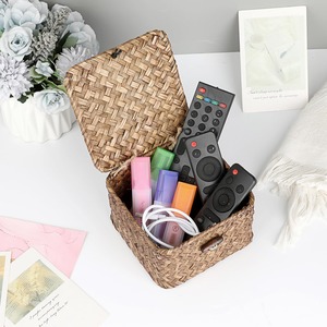 Seagrass <b>Basket</b> with Lid Wicker <b>Storage</b> <b>Basket</b> <b>Square</b> Handmade <b>Storage</b> <b>Basket</b> Wholesale eco-friendly Made in Viet Nam - Product Image 4