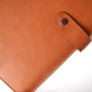 Genuine Leather A4 Document Holder <b>Folder</b> With Snap Closure Brown - Product Image 4