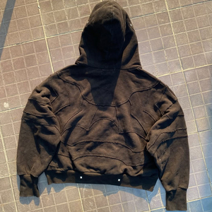 Sweat-shirt à capuche marron pour homme, coupe ample, en molleton de coton, fermeture éclair, couleur unie, vêtement décontracté pour l'automne - Product Image 3