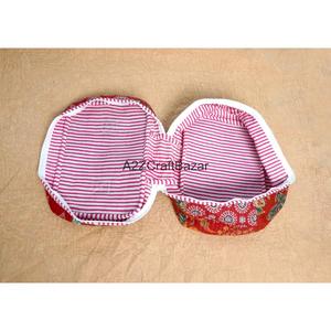 Ensemble de trousses de maquillage réutilisables en coton matelassé fait main, motif indien imprimé au bloc, avec fermeture éclair, pour cosmétiques et articles de toilette - Product Image 5