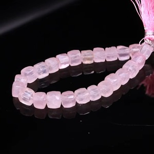 Cuentas de Cuarzo Rosa Natural Facetadas en Forma de Caja, 6mm 9mm, Hilo a Granel, Precio Mayorista para Suministro de Joyería y Fabricación de Pulseras - Product Image 3