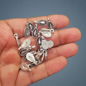Wholesale Brass Charm Findings <b>for</b> <b>Jewelry</b> <b>Making</b> | Antique <b>Silver</b> Plated DIY Pendant Charms | Brass <b>Jewelry</b> Components - Product Image 3