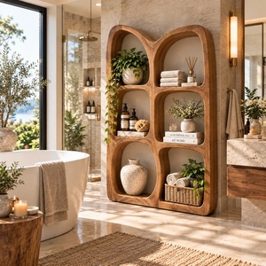 Estantería Moderna de Madera con Curvas Orgánicas y Estantes Fluidos para una Biblioteca Artística en el Hogar o un Elegante Adorno para la Sala de Estar - Product Image 4
