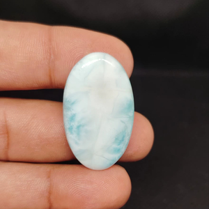 ลาริมาร์ทรงหลังเบี้ย สีน้ำเงิน พลอยหลวม ขายส่ง - Product Image 5