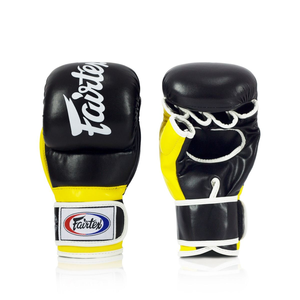 ถุงมือ MMA สีดำและสีน้ำเงิน ถุงมือชกมวยแบบสั่งทำพิเศษ ยี่ห้อ Fairtex ของแท้ ถุงมือหนังสำหรับ MMA และ Grappling สำหรับผู้ใหญ่ - Product Image 6