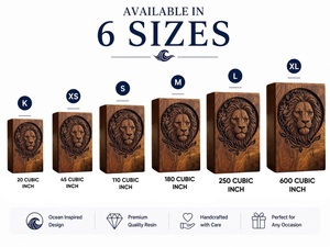 Personalized Lion Engraved Eco-Friendly Durable American Style Sheesham Wood Urn <b>Box</b> <b>for</b> Memorial <b>Ashes</b> Keepsake - Product Image 2