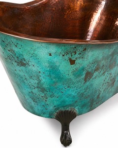 Bañera Moderna de Cobre Puro de Alta Calidad, Ecológica, Hecha a Mano, Independiente, para Baños de Lujo, Spas y Hoteles - Product Image 6