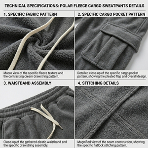 Pantalon de jogging cargo en molleton épais et chaud pour homme – Qualité supérieure, coupe confortable, multi-poches, idéal pour l'extérieur - Product Image 6