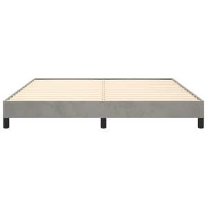 Cadre de lit rembourré en velours gris clair 76"x79.9" King Size sans matelas - Product Image 5