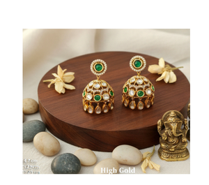 Pendientes Indios Premium para Novias, con Acabado en Oro Antiguo y Estilo Étnico para Grandes Eventos de Recepción - Product Image 4