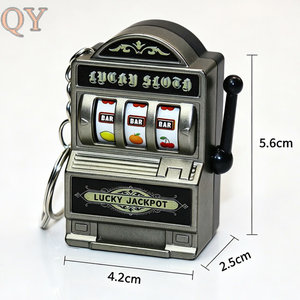QY Retro Slot Machine Keychain Korean Style Electroplated Resin Fruit Game Pendant Bag Charm Stress Relief Toy Gift - Product Image 4