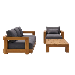Ensemble de meubles d'extérieur de luxe ARTERRA en teck, canapé profond, fauteuil et table basse de qualité supérieure pour projets de villas et complexes hôteliers - Product Image 3