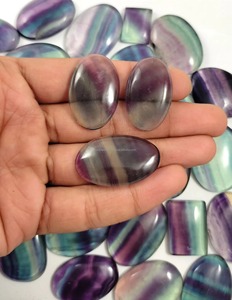 Pierre précieuse en fluorite naturelle, cabochon, cristal, prix de gros pour la fabrication de bijoux, pierres précieuses en vrac - Product Image 5