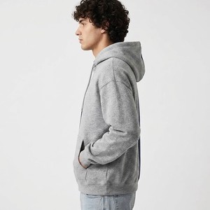Sweat-shirt à capuche pour homme, coupe oversize, en polaire, décontracté, gris et bleu marine, avec poches, pour l'automne - Product Image 3