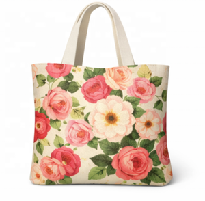 Sac fourre-tout promotionnel personnalisé en coton épais 100% de haute qualité, réutilisable, avec logo personnalisé, motif lettres, grand sac fourre-tout en toile imprimé - Product Image 1