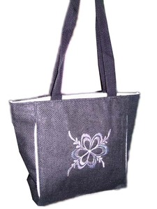 Sac fourre-tout en jute brodé, sac de shopping fantaisie pour femmes, sac en jute écologique, sac brodé à la main - Product Image 4