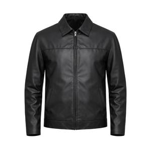 Chaqueta de Motociclista de Cuero Genuino Marrón para Hombre con Cuello Alto y Cierre Frontal Ecológico - Product Image 6