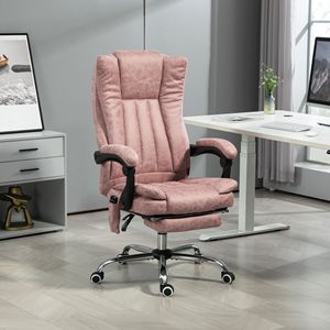 Sedia da Ufficio Rosa Reclinabile con Altezza Regolabile e Poggiapiedi, Massaggio a 6 Punti e Funzione Riscaldante - Product Image 2