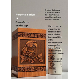Wooden Urn with Decorative Lid for Ashes Classic Wooden Cremation Urn with Natural Finish by AYAANS - Product Image 3