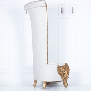 Baroque High Back King Throne Chair Unique Design Luxury Style <b>Wood</b> <b>Frame</b> <b>for</b> Wedding Events Parties in Hotel Living Room - Product Image 5