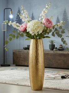 Jarrón de Latón Martillado Maxxinn con Eucalipto y Pampas Secas, Decoración Bohemia para Mesa - Product Image 6