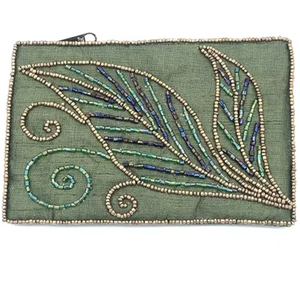 Handmade <b>Beaded</b> zipper coin pouch Boho Style Zipper Coin Purse Custom Embroidered Pouch for Women Craftera Exports - Product Image 1