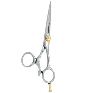 Ciseaux de barbier professionnels pour droitiers et ciseaux de coiffure en argent avec vis de réglage dorée en acier inoxydable de qualité supérieure - Product Image 5
