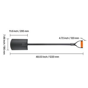 Pala Quadrata Robusta da 48 Pollici in Acciaio Legato con Lama Piatta, Manico a D Antiscivolo e Design Staccabile per Facile Trasferimento e Scavo in Giardino - Product Image 5