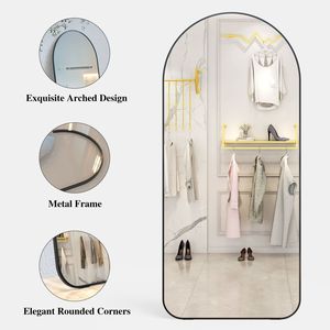 Specchio Decorativo a Figura Intera 71x32 Pollici, Grande Specchio ad Arco per Camera da Letto e Soggiorno, Specchio da Terra di Grandi Dimensioni - Product Image 5