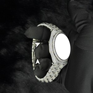 Montre mécanique en acier inoxydable avec diamant Moissanite de clarté VVS et cadran en verre, unisexe, élégante et tendance - Product Image 4