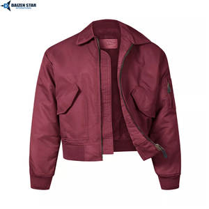 Premium Quality Canvas Standard Thickness Unisex Bomber Jacket Streetwear OEM Service Stand Plain Dyed Front Professional Made - Product Image 4