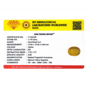 พลอยแซฟไฟร์สีเหลืองทรงรีขนาด 5.85 กะรัต สำหรับเครื่องประดับชั้นดี - Product Image 4