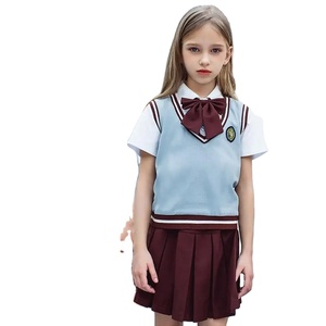 Conjunto de Ropa de Uniforme Escolar Moderno para Adultos, Camiseta de Manga Corta de Algodón y Seda para Niñas y Niños - Product Image 3
