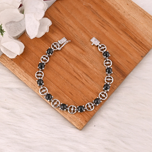 Natural Black Star &CZ <b>Bracelet</b> in 925 Sterling Silver Luxury Handmade Gemstone Jewelry for Women - Product Image 1