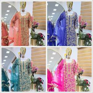 FABZONE Salwar Kameez Bolly Lehenga Choli vintage indien pakistanais pour femmes adultes, vêtements de fête - Product Image 3