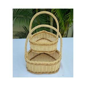 Sustainable Heart shaped Rattan <b>Baskets</b> for Floral Arrangements Gift Hampers Fruit <b>Displays</b> Ideal for Restaurants Hotels Resorts - Product Image 3