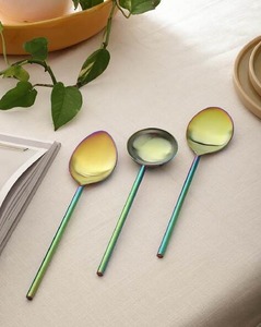 PVD Coating Metal Cutlery Set Serving Spoon Dining Spoon Salad Spoon Set Elegant <b>Kitchen</b> Tableware <b>Decorative</b> <b>Item</b> - Product Image 1