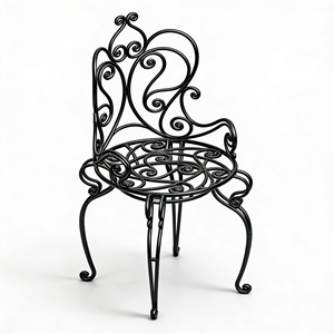 Nouvelle chaise de jardin en fer forgé, forgée à la main, avec revêtement en poudre, motif floral, idéale pour les restaurants et cafés en plein air. - Product Image 1