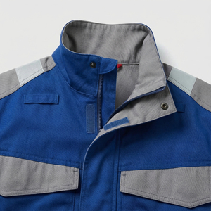 Chaqueta de Trabajo Azul Grisácea para Hombre, Resistente al Viento, con Bolsillos Reflectantes, Cierre de Cremallera, Ropa de Seguridad Industrial, Corte Regular para Otoño - Product Image 5