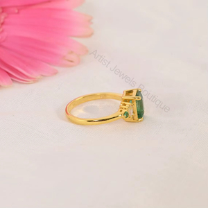 Natural Zambian <b>Emerald</b> <b>Ring</b> 925 Sterling <b>Silver</b> & Solid Gold Fine Jewelry OEM ODM Wholesale Supplier - Product Image 3