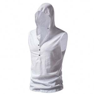 Sweat à capuche homme uni coupe ajustée en polyester/coton peigné anti-boulochage, col rond, respirant, manches longues, pour l'automne - Product Image 4