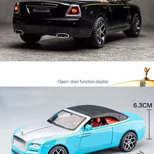 รถโมเดลโลหะ Chokha Vesh Rolls Royce Dawn ของเล่นรถแบบหล่อขึ้นรูป ดีไซน์ภายในอย่างละเอียด ขนาด 1:32 ควบคุมการเคลื่อนที่ด้วยแรงเสียดทาน ล้อขนาด 16x5 สำหรับเด็กอายุ 2-13 ปี - Product Image 4