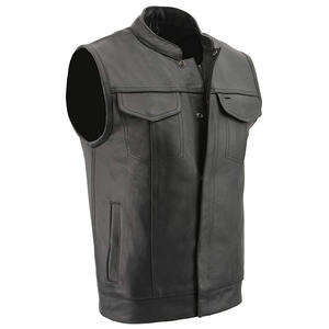 Chaleco MC Club de Cuero Vacuno Premium para Hombre con Bolsillos Ocultos para Portación de Armas - Product Image 5