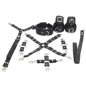 <b>Leather</b> <b>Wrist</b> <b>Cuffs</b> Pair with Riveted Design Steel Buckle 4.5cm Width - Product Image 1