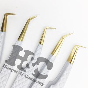 Pince à épiler de qualité supérieure vison Logo personnalisé en acier inoxydable pince à épiler extension de cils pointe pointue poignée à points de cils durable - Product Image 3